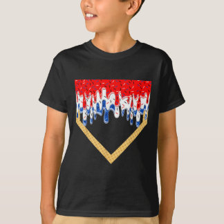 Honkbal thuisplaat druipende jongens ijs Amerikaan T-shirt