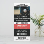 Honkbal Ticket Baby Shower Kaart (Staand voorkant)