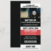 Honkbal Ticket Baby Shower Kaart (Voorkant / Achterkant)