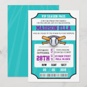 HONKBAL TICKET Bar Mitzvah Uitnodiging (Voorkant / Achterkant)