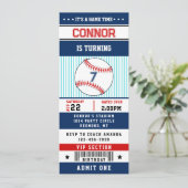 Honkbal Ticket Uitnodiging (Staand voorkant)