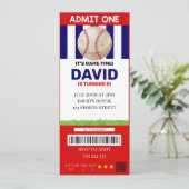 Honkbal Ticket Verjaardag Jongen Sport Party Kaart (Staand voorkant)