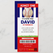 Honkbal Ticket Verjaardag Jongen Sport Party Kaart (Voorkant / Achterkant)