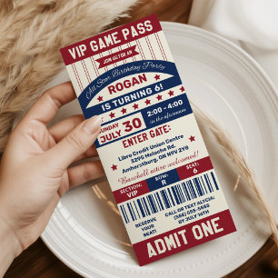 Honkbal Ticket Verjaardagsfeest Uitnodiging