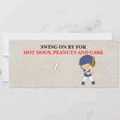 Honkbal ticket verjaardagsuitnodiging aanpasbaar kaart (Achterkant)