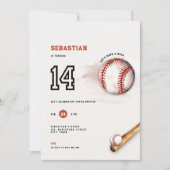 Honkbal Tiener Feest 14e Verjaardag Uitnodiging Ki (Voorkant)