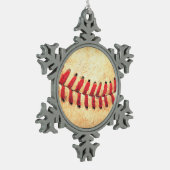 honkbal tin sneeuwvlok ornament (Links)
