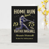 Honkbal Toevoegen Jouw naam Jaar Bericht Zwarte Ve Kaart (Gele Bloem)