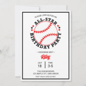Honkbal Trading Kaarten Verjaardagsfeestuitnodigin (Achterkant)