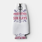 Honkbal Trotse moeder Ik bid voor mijn zoon speelt Flesjeskoeler (Achterkant)