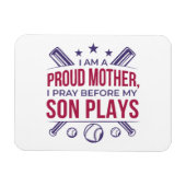 Honkbal Trotse moeder Ik bid voor mijn zoon speelt Magneet (Horizontaal)