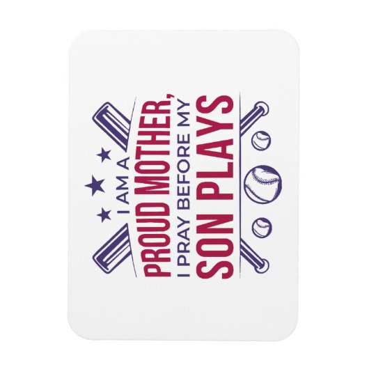 Honkbal Trotse moeder Ik bid voor mijn zoon speelt Magneet (Verticaal)