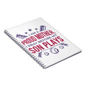 Honkbal Trotse moeder Ik bid voor mijn zoon speelt Notitieboek (Rechterzijde)