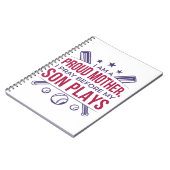 Honkbal Trotse moeder Ik bid voor mijn zoon speelt Notitieboek (Linkerzijde)