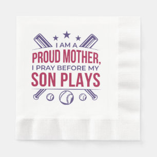 Honkbal Trotse moeder Ik bid voor mijn zoon speelt Servet