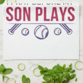 Honkbal Trotse moeder Ik bid voor mijn zoon speelt Theedoek (Gevouwen)