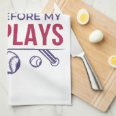 Honkbal Trotse moeder Ik bid voor mijn zoon speelt Theedoek (Quarter Fold)