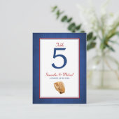 Honkbal Trouwtafelnummer Briefkaart (Staand voorkant)