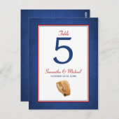 Honkbal Trouwtafelnummer Briefkaart (Voorkant / Achterkant)