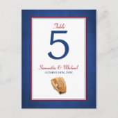 Honkbal Trouwtafelnummer Briefkaart (Voorkant)