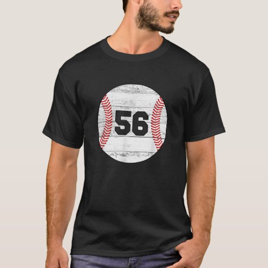 honkbal trui nummer 56 t-shirt (Voorkant)