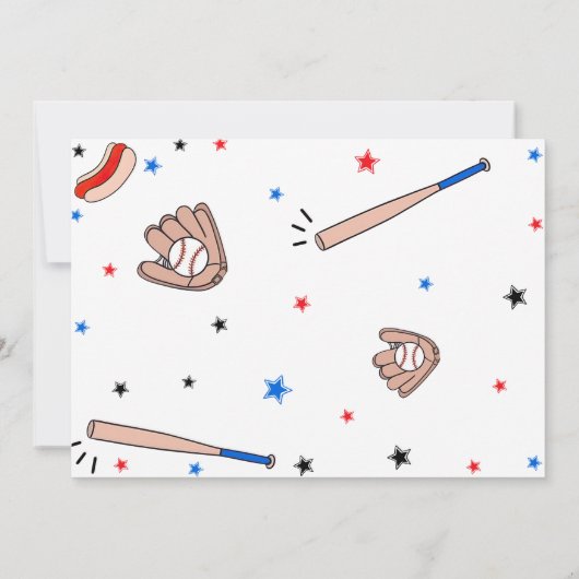 Honkbal Tweede 2e verjaardagsfeestje Kaart (Achterkant)