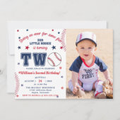 Honkbal Tweede 2e verjaardagsfeestje Kaart (Voorkant)