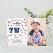 Honkbal Tweede 2e verjaardagsfeestje Kaart (Staand voorkant)