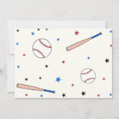 Honkbal Tweede 3e Verjaardagsfeestje Batter Up Kaart (Achterkant)