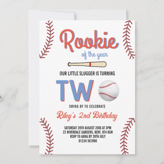 Honkbal Tweede Verjaardag Rookie van het Jaar 2 Ja Kaart (Voorkant)