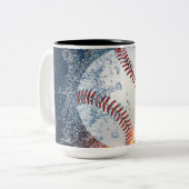 honkbal tweekleurige koffiemok (Voorkant links)