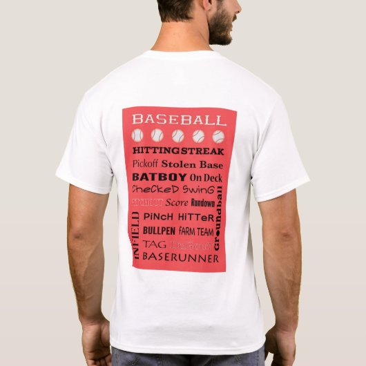 HONKBAL Typografie Terminologie op de rug T-shirt (Achterkant)