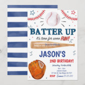 Honkbal uitnodiging (Voorkant / Achterkant)