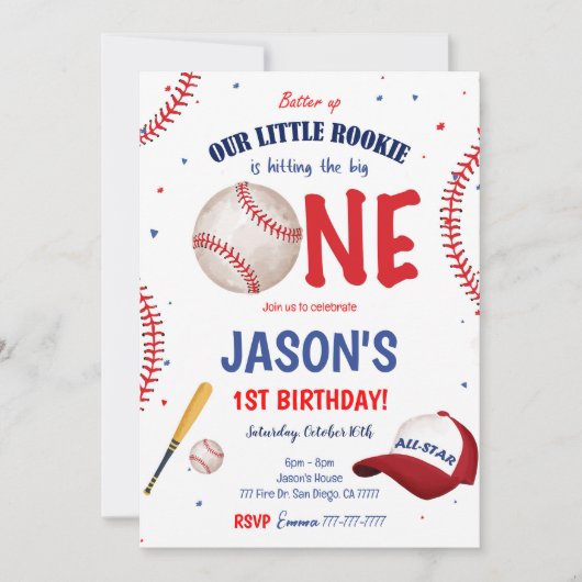 Honkbal uitnodiging (Voorkant)