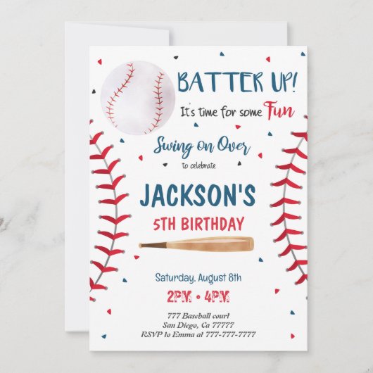 Honkbal uitnodiging (Voorkant)