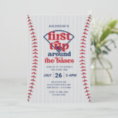 Honkbal uitnodiging · Eerste reis rond de honken (Staand voorkant)