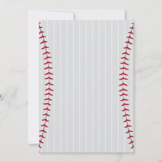 Honkbal uitnodiging · Eerste reis rond de honken (Achterkant)