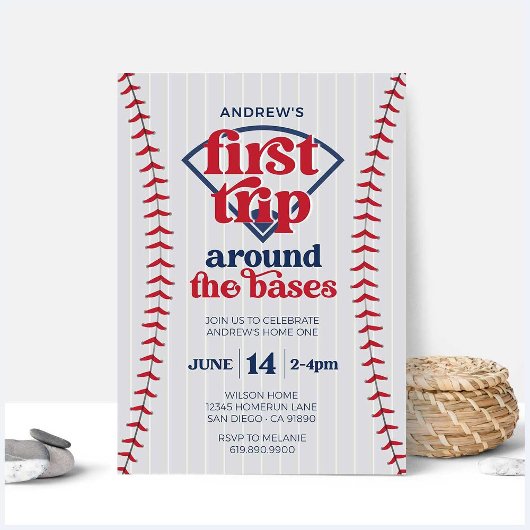 Honkbal uitnodiging · Eerste reis rond de honken