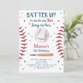 Honkbal uitnodiging, Honkbal, Honkbal uitnodiginge Kaart (Staand voorkant)