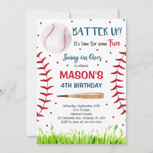 Honkbal uitnodiging, Honkbal Kaart (Voorkant)