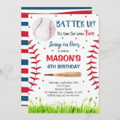 Honkbal uitnodiging, Honkbal Kaart (Voorkant / Achterkant)