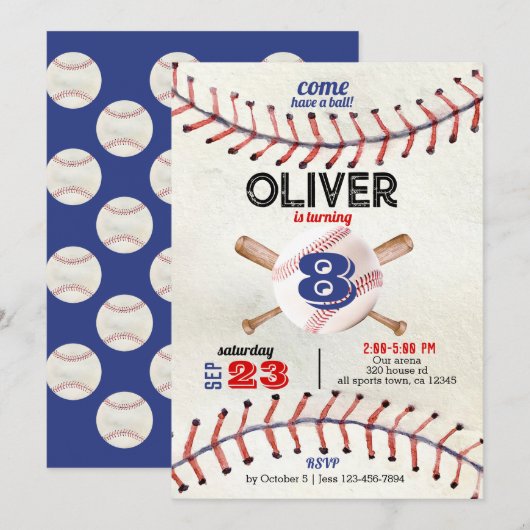 Honkbal uitnodiging, rookie van het jaar kaart (Voorkant / Achterkant)