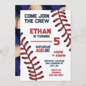 Honkbal Uitnodiging Verjaardagsfeest Bewerkbare RS (Voorkant / Achterkant)