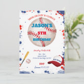 Honkbal uitnodigingen  (Staand voorkant)