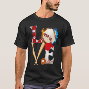 Honkbal USA Amerikaanse vlag Mannen Boys 4th of Ju T-shirt