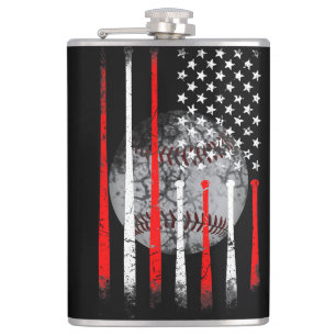 Honkbal USA Vlag Amerikaanse Vlag Vintage Heupfles