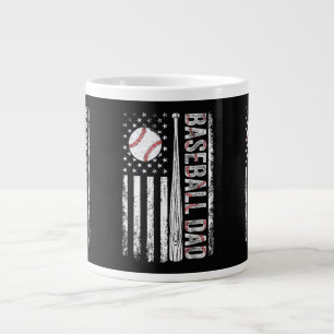 Honkbal Vader Amerikaanse Vlag Patriottische Vader Grote Koffiekop