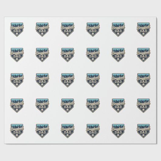 Honkbal Vader Druppelige Thuisplaat Vintage Vector Cadeaupapier (Vlak)