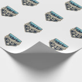 Honkbal Vader Druppelige Thuisplaat Vintage Vector Cadeaupapier (Hoek)