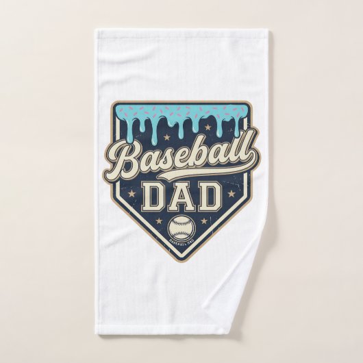 Honkbal Vader Druppelige Thuisplaat Vintage Vector Handdoek (Handdoek)